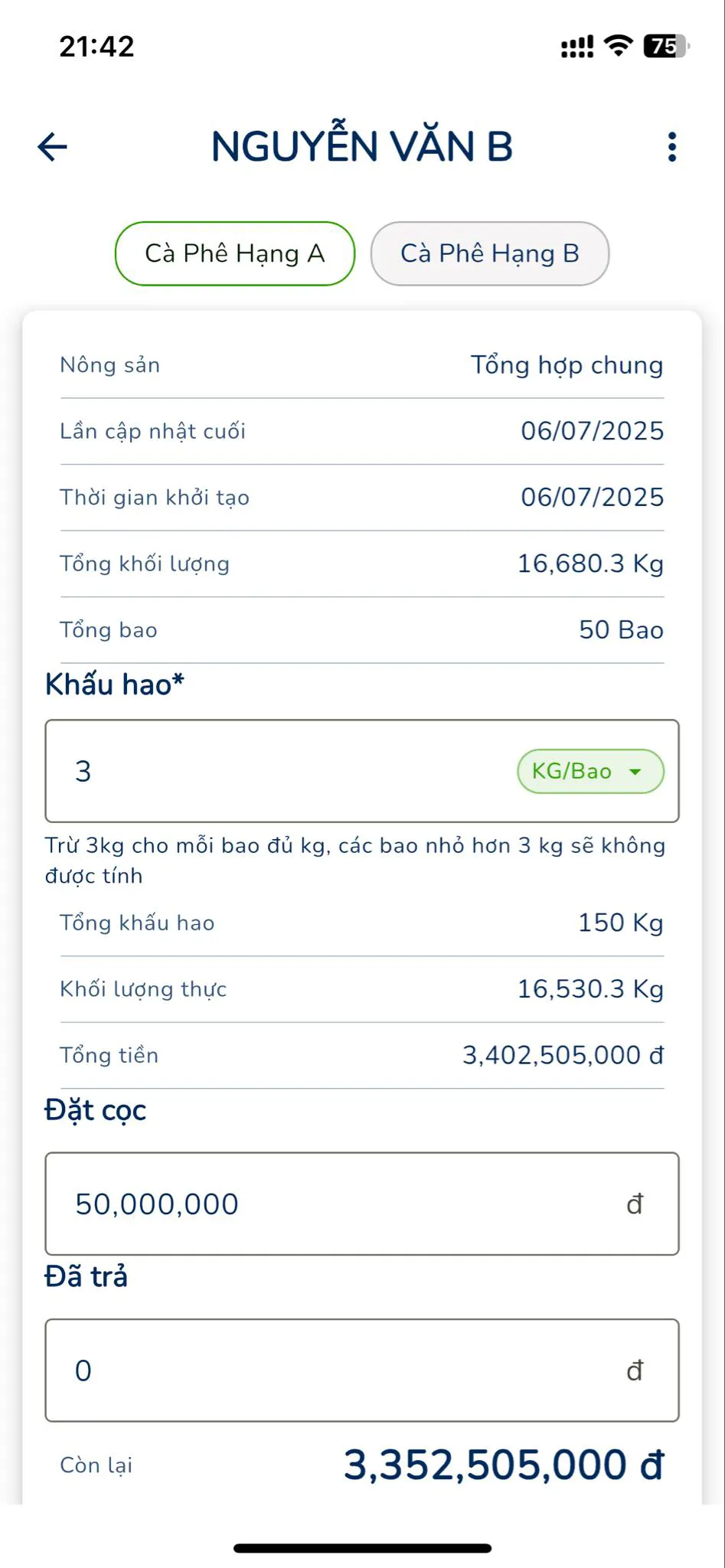 Tổng hợp giao dịch