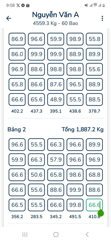 Nhập khối lượng