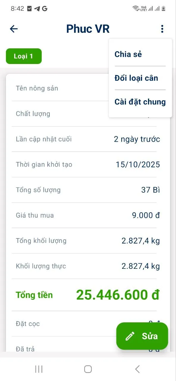 Popup xuất dữ liệu